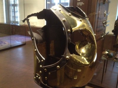 Another View Of Armor Breastplate With Cannon Ball Hole