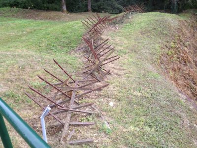 Spike Barricade Along Crater